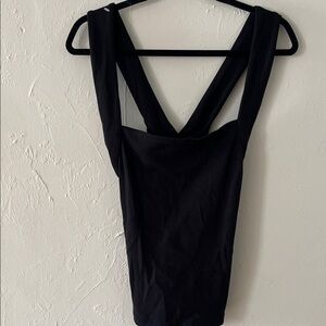 Anthropologie Black Ribbed Camisole Top